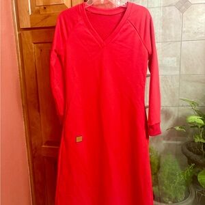 Red V-Neck Dress